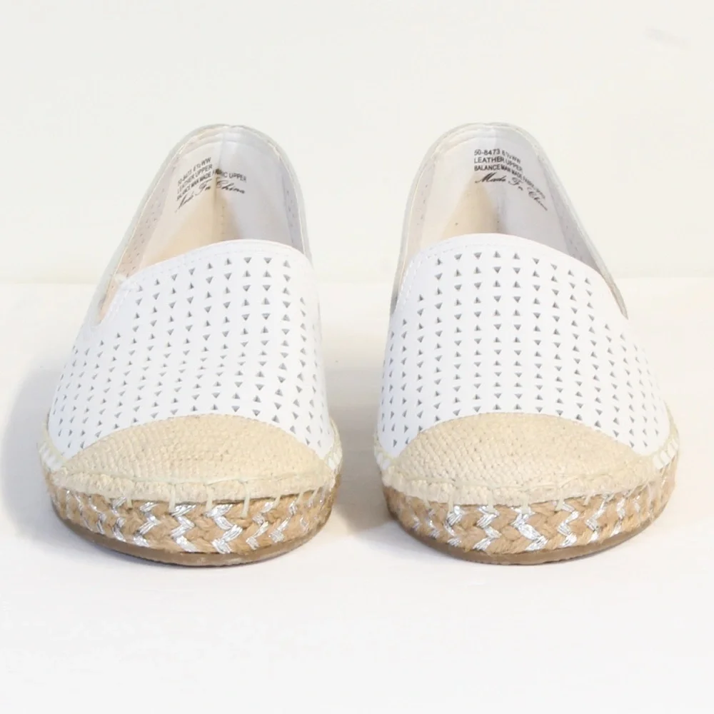 Bella Vita White Channing Slip-on Perforated Espadrille Size 6.5